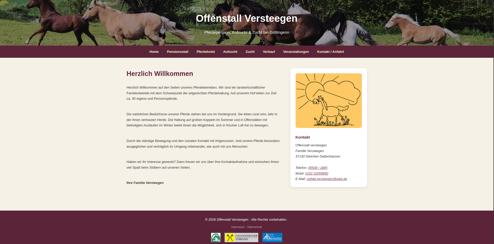 Modernisierte Website von Offenstall Versteegen